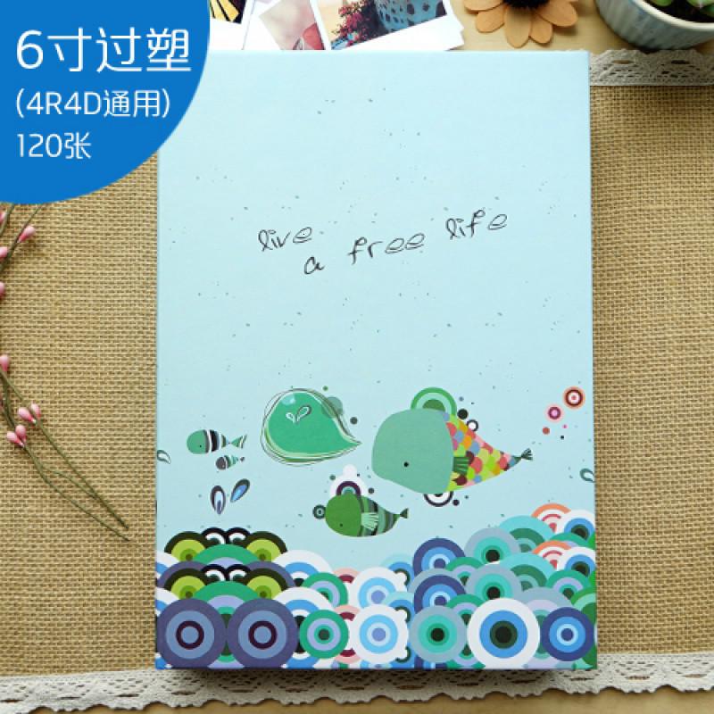 4d6寸家庭相册大六寸插页式影集六寸小型相册本过塑可放写留 三维工匠
