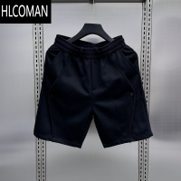 HLCOMAN2024夏季新款多色纽扣拼接运动短裤男潮牌宽松直筒时尚外穿四分裤
