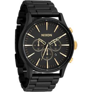 Nixon尼克松黑色不锈钢石英男子三眼计时码表时尚百搭欧美腕表