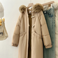 羽绒棉服女中长款冬季新款时尚韩版设计感大毛领加厚过膝洋气外套_34