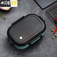 三维工匠冰箱保鲜盒塑料饭盒圆形微波炉加热带专用碗便当盒餐盒水果收纳盒 蓝色