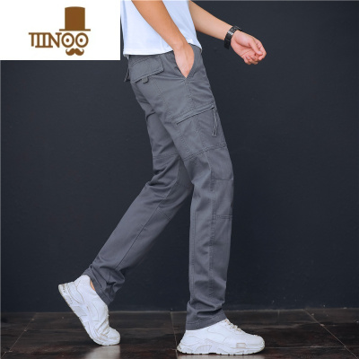 YANXU透气工装裤子男款直筒休闲裤夏季薄款美式高街宽松大码长裤潮