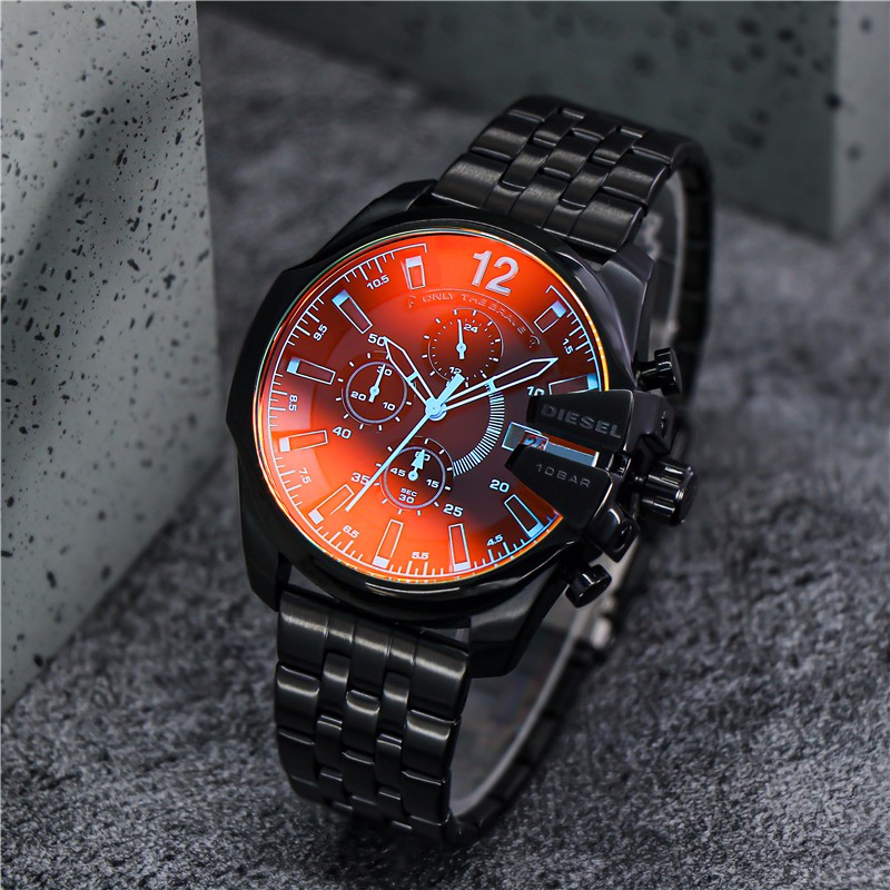 diesel迪赛手表 潮流炫酷偏光变色龙大表盘石英男表 生日礼物送男友