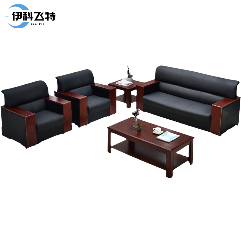 伊科飞特头层牛皮沙发1830*750*830mm+茶几*1+方几*1套