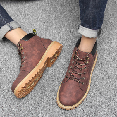 Ideamini男鞋冬季棉鞋马丁靴英伦风短靴防滑男靴子韩版潮流雪地靴工装鞋子靴子