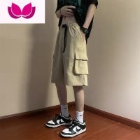 七斓工装短裤男夏季潮牌宽松直筒运动休闲中裤子美式高街五分裤大裤衩