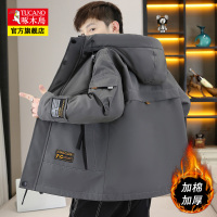 啄木鸟工装夹克男士2025秋冬新款保暖时尚潮牌休闲防风连帽外套男