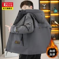 啄木鸟工装夹克男士2025秋冬新款保暖时尚潮牌休闲防风连帽外套男