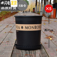 三维工匠加仑盆二代 加厚1/2/3/5塑料加仑花盆月季绿萝树脂阳台北欧风个 [5个装]黑色5加仑(含托盘)买10花盆容器