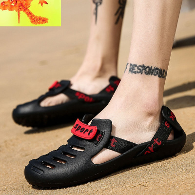 拖鞋男士夏季2020新款洞洞鞋外穿防滑休闲沙滩鞋两用软底室外凉拖简畅