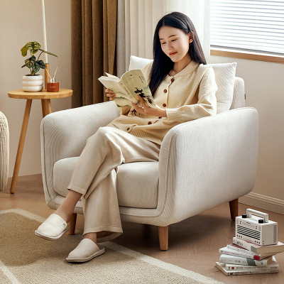 全友家居布艺沙发单人椅简约现代小户型客厅阳台休闲小沙发