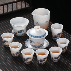 MULTIPOTENT整套茶具送礼精品白瓷套组羊脂玉冰种功夫茶具套装