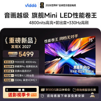 发现X 2027 75英寸 超高亮黑曜屏Pro 高刷画质芯片 旗舰Mini LED 海信电视 超薄智慧屏75VX5S