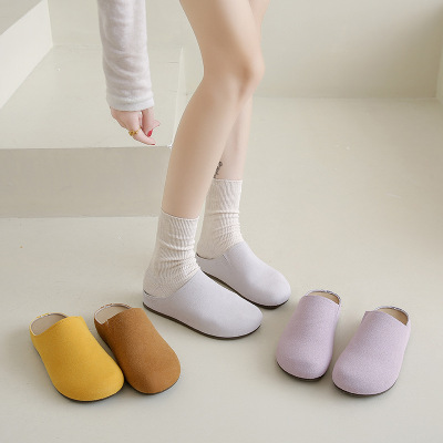 半包头拖鞋2025春秋新款复古勃肯防滑外穿一脚蹬博肯懒人鞋