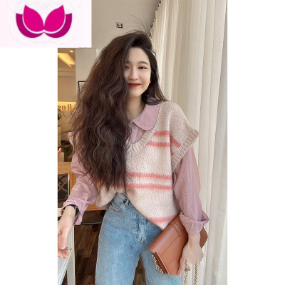 七斓春装女2023年新款复古高级感小洋装职业小香风马甲衬衫套装冬