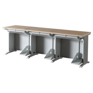 臻远ZY4012421隐藏式翻转电脑桌培训桌教室机房多媒体学习桌办公桌C款三人位