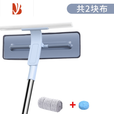 三维工匠擦玻璃器伸缩杆双面擦窗神器玻璃刷刮搽高楼清洁清洗窗户工具家用加粗杆玻璃器共2布+1泡片