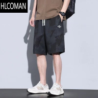 HLCOMAN短裤ins运动休闲裤子男士宽松夏季冰丝速干薄款五分裤新品迷彩潮
