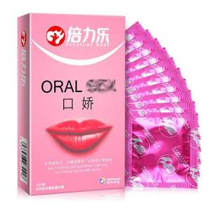 倍力乐避孕套口娇套10只装女性专用口吹口爱安全套女用内浮点大颗粒超薄款水蜜桃水果味润滑夫妻性生活计生器械男用成人情趣用品