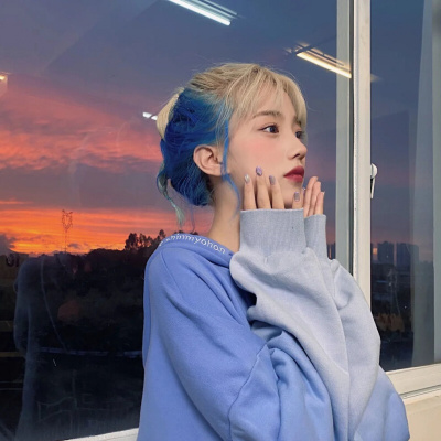 挂耳染-自己在家染发剂挑染彩灰薄荷绿蓝黑染发膏H