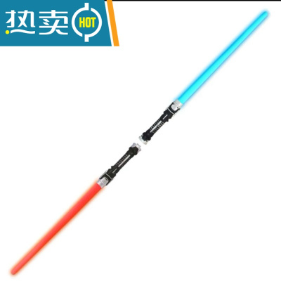 光剑星球大战儿童激光剑玩具荧光棒发光剑男孩武器闪光刀剑玩具真智力二合一可合体（蓝+红）两支发光玩具