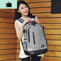 2020新款韩版双肩包女帆布中学生书包男校园小清新背包休闲旅行包NEW LAKE 雪花灰