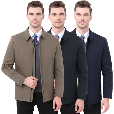 免费试穿送运费险正品新款夹棉夹克男士外套加厚爸爸冬装翻领休闲中老年茄克衫棉衣高端外套正品官方旗舰店