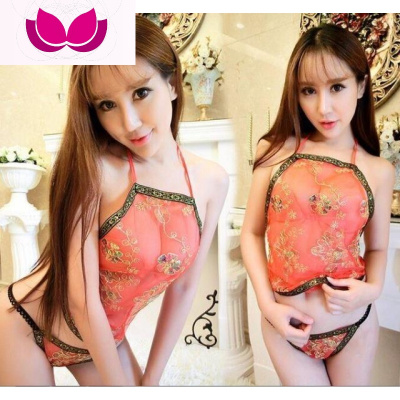 七斓性感肚兜女成人套装透明蕾丝睡衣诱惑骚古典装情趣内衣内裤民族风