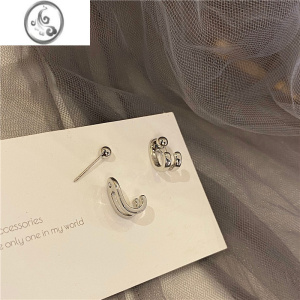 JiMi设计感后挂式耳钉简约女冷淡风甜酷短发耳饰日韩个性耳环S925银针 S925银针一对