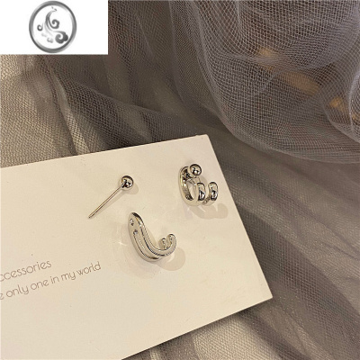 JiMi设计感后挂式耳钉简约女冷淡风甜酷短发耳饰日韩个性耳环S925银针
