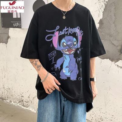 富贵鸟（FUGUINIAO）夏季新款短袖情侣潮流卡通动漫印花T恤百搭潮流宽松半袖