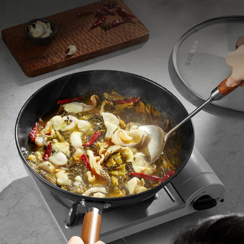 炊大皇(COOKER KING) 臻钻铁炒锅32cm(带盖)CG32ZZT