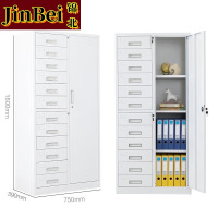 锦北钢制偏十二斗文件柜钢制办公柜抽屉柜目录柜员工柜储物柜铁皮柜