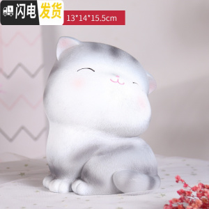 三维工匠宫廷猫大人用创意抖音家用可爱女生女孩儿童防摔存钱罐储蓄罐摆件 喵妮卡-大号B款防摔