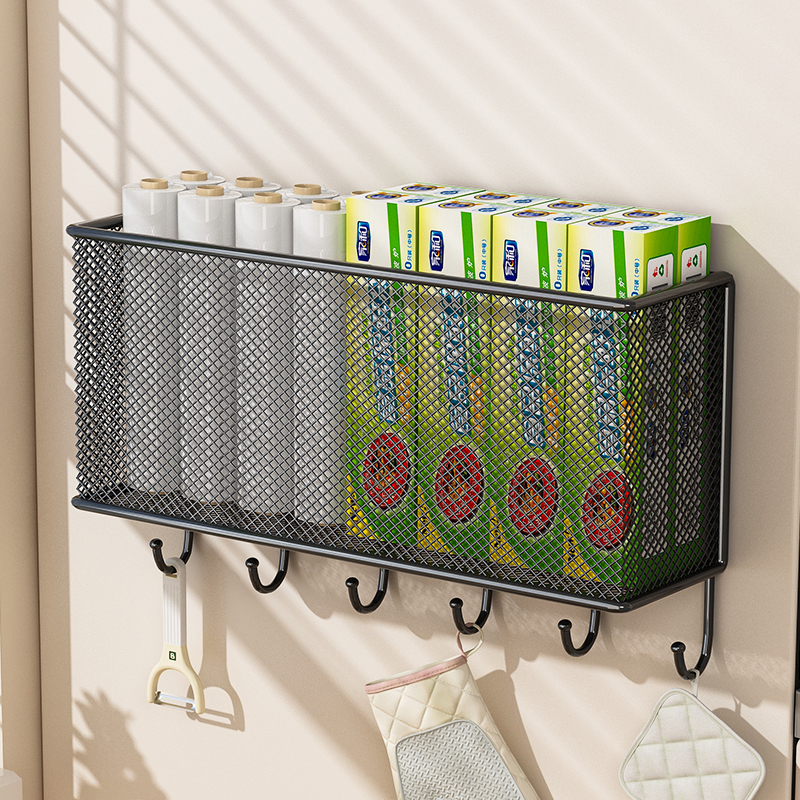 冰箱磁吸置物架侧收纳厨房整理收纳筐调料品保鲜膜保鲜袋收纳神器