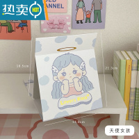 敬平ins风镜子家用化妆镜小型宿舍学生便携折叠办公室桌面可立梳妆镜便携式用镜 天使女孩 高清全面屏