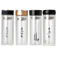 天富星双层水杯高硼硅玻璃茶杯 印字 个