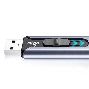 aigo便携式128GB移动硬盘U335超薄设计高速传输SATA接口