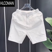 HLCOMAN夏季薄款休闲短裤男士2024新款高端简约纯白色运动裤潮牌四五分裤