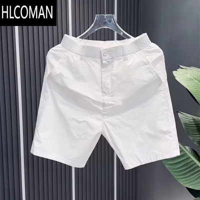 HLCOMAN夏季薄款休闲短裤男士2024新款高端简约纯白色运动裤潮牌四五分裤