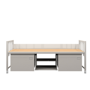 鑫环境 制式单层床营房单人床制式营具宿舍铁架床带鞋柜营房钢制加厚单层床 制式单层床2000*900*810mm 2000*900*810