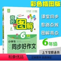 [正版]奇妙图解小学生课堂同步好作文 6年级/六年级语文上下册通用 彩色插图版 同步练习短文训练作业本 获奖满分起步写