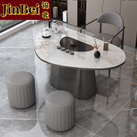 锦北岩板茶桌椅组合现代家用阳台简约茶桌办公室泡茶桌1.4桌1主椅2凳