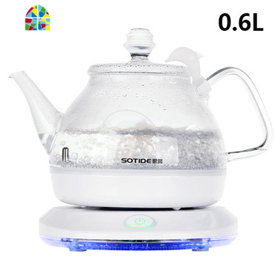 思腾玻璃电热水壶自动断电烧水壶 迷你家用透明泡茶小容量 FENGHOU 思腾A110整套送5包除垢剂
