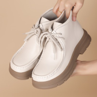 头层牛皮复古马丁靴25秋冬新款厚底单靴真皮百搭短靴中帮休闲女鞋