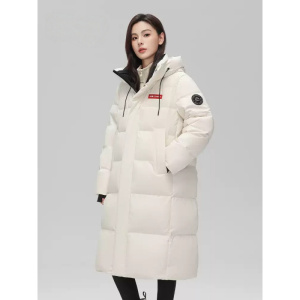 年冬季加厚长款羽绒棉服情侣男女同款立领连帽保暖宽松外