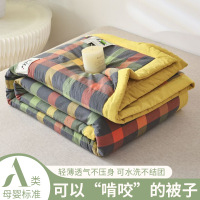 水洗棉夏凉被A类色织学生宿舍单双人空调被夏被可机洗水洗