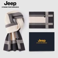jeep吉普围巾男士2023秋冬季新款防寒披肩保暖礼盒装送礼物围脖男