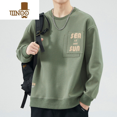 YANXU卫衣男款潮牌圆领套头2023新款秋天美式青少年长袖男生秋季