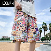 HLCOMAN沙滩裤男夏季速干花短裤薄款宽松休闲卡通居家睡裤可外穿大裤衩潮